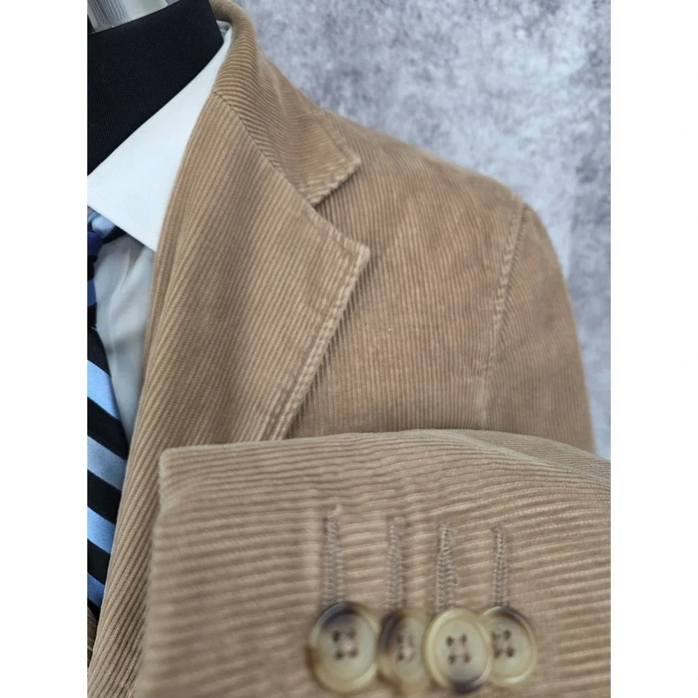 Banana Republic Blazer Jacket Mens 38R Brown Corduroy Sports Coat 2 Buttons Vent